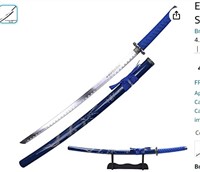 O1: Blue 40 scabbard dragon Samurai Sword