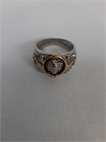TRIBAL /NATIVE MEN'S COSTUME RING TWO TONE SIZE 11