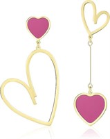 14k Gold-pl. Fusha Asymmetrical Heart Earrings