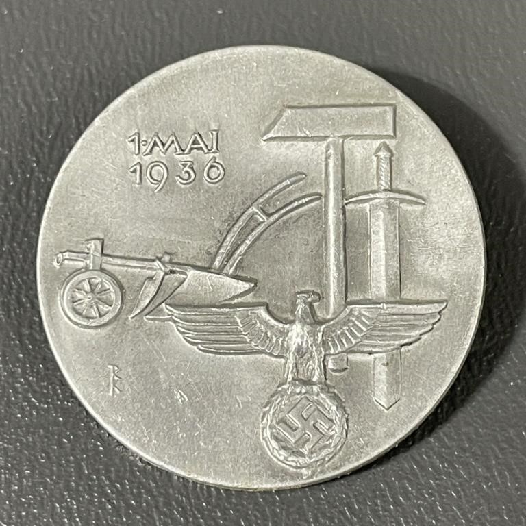 WWII German "1-Mai 1936" Tinnie Badge