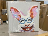 Rabbit canvas wall art (24x24 inches)