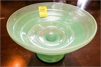 Green Glass Decorative Fruit Bowl