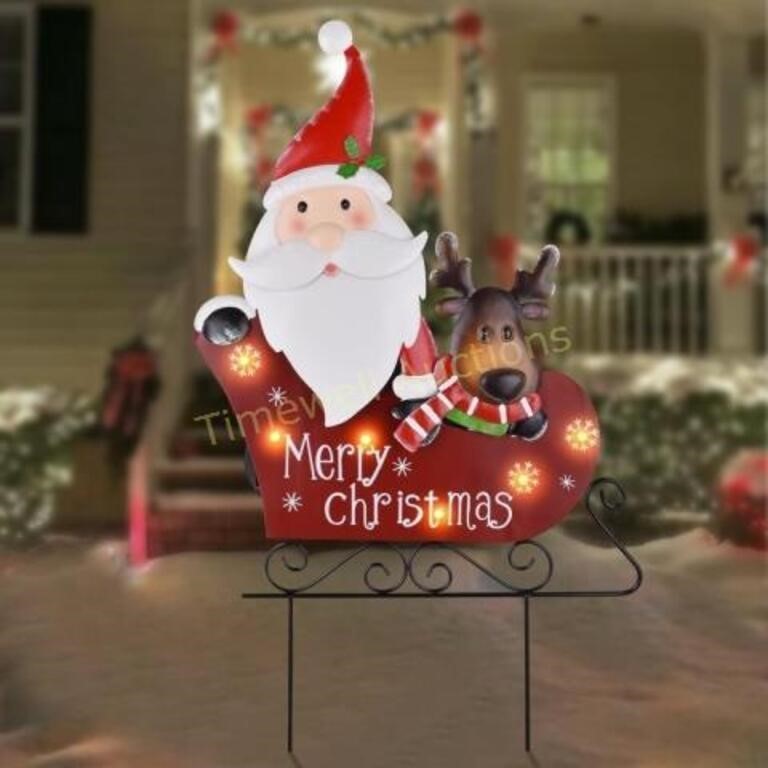 Solar Christmas Decor: Santa and Reindeer