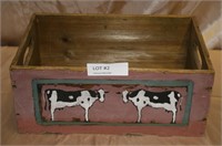 COW DECORATED WOOD DISPLAY BOX