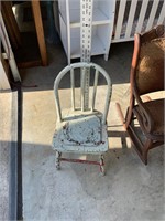 antique child/doll chair crackled paint