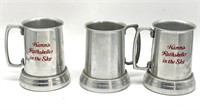 Hamm’s and Unmarked Metal Beer Mugs 5”