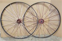 Pair of 53" Metal wagon wheels