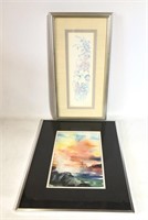 Lot of 2 Watercolor Paintings Lawerence 1989