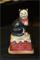 Cast Iron Kitten Sitting on a Chimmney Still Bank