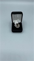 Smoky quartz German silver size 6 ring