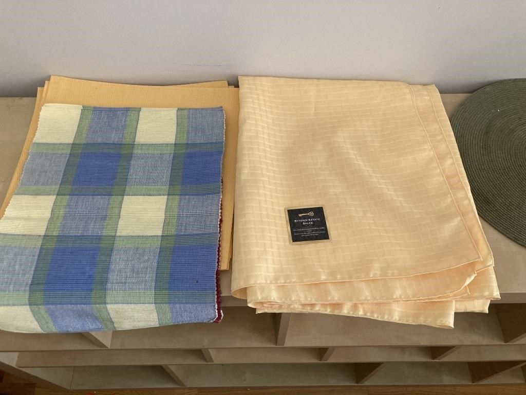 Lot of Assorted Place Mats, Table Cloth