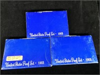 (3) 1968 Proof Sets in Original Packaging