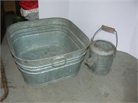 Square galvanized washtub, galvanized watering