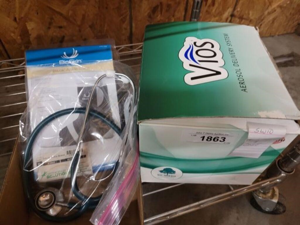NEBULIZER AND ASSORTED MEDICAL ITEMS