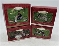 (4) Harley Davidson Hallmark Keepsake Christmas Tr