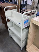 Rolling Metal Library Book Cart