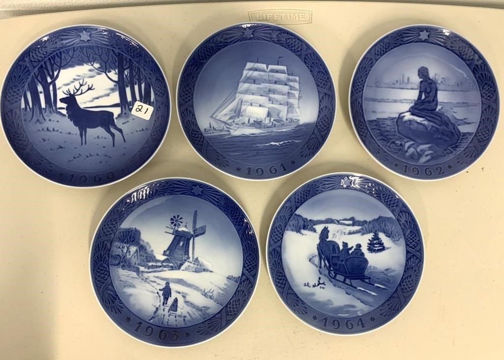 5 Copenhagen Denmark Plates (7") NO SHIPPING