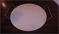 Pampered Chef pizza stone w/ cradle, 13" diameter