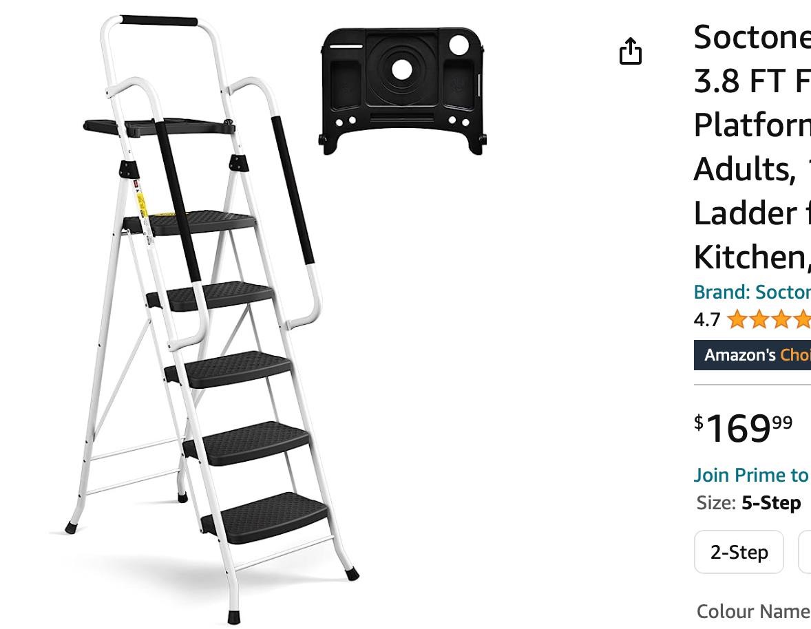 Soctone 5 Step Ladder with Handrails