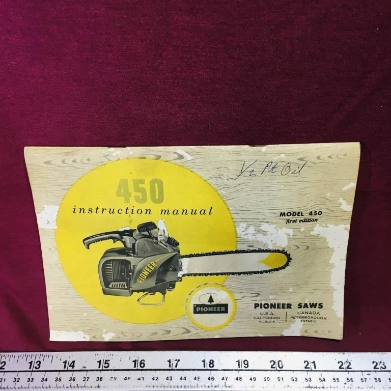 1964 Pioneer Saws Model 450 Instruction Manual