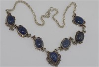 Silver and lapis lazuli necklace