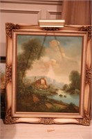 framed oil painting, signed by artist