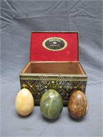 Stunning Decorative Lockbox Filled W/Crystal Eggs