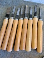 Set of 8 lathe chisels