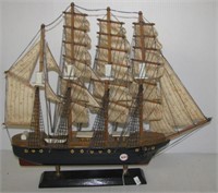 Pamir model ship on stand. Measures 17" high x