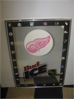 NHL Bud Ice beer mirror. Measures 29.5" x 21.5".