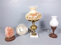 Himalayan Salt Lamp & Vintage Lamps