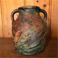 Antique Southern Swirl Pottery Jar Vase