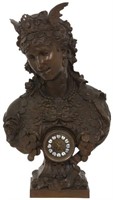 Lg. Figural Bust Mantle Clock