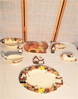 Fall Pilgrim Platter & Thanksgiving dishware set