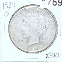 1924-S Silver Peace Dollar LIGHT CIRC