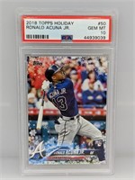 2018 Topps Holiday Ronald Acuna Jr RC #50 PSA 10