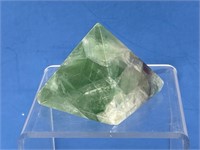 Green Glass Pyramid Paper Weight