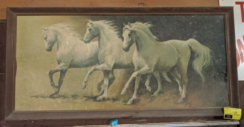 vintage large wild horse paintings
