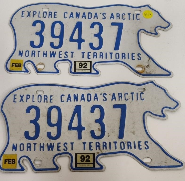 Pair of Northwest Territories License Plates