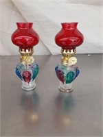 Vintage miniature oil lamps
