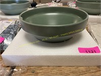 Threshold stoneware green bowl