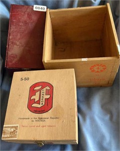 (3) Wood Cigar Boxes