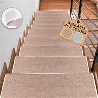 15pk Stair Treads Non Slip - Carpet for Wood Steps