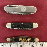 3 Pocket Knives, 1 is US Navy Swiss Army Style