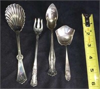 4 unique serving utensils Sterling 81 G