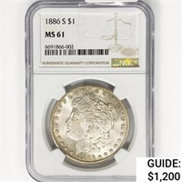 1886-S Morgan Silver Dollar NGC MS61