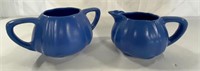 Blue Cream and Sugar Set