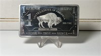 ALUMINUM 1OZ .999  BULLION ART BAR