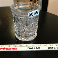 Cut glass straight side vase/jar - no lid