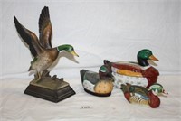 Duck Figurines; Lefton; Birds in Flight; Porc. Box